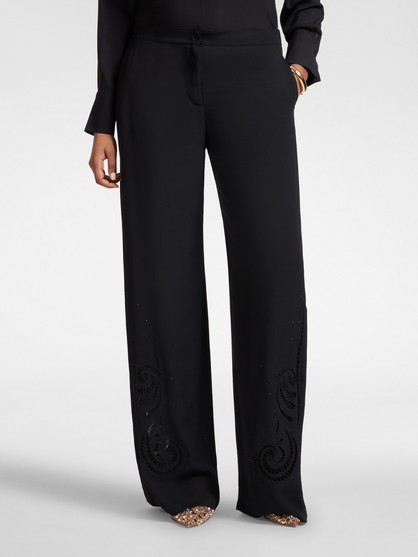 Embroidered palazzo pants image number 2
