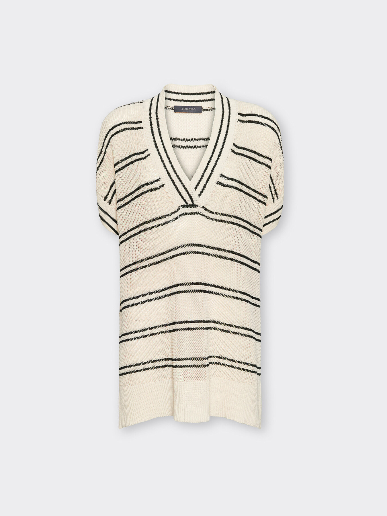 Maglia a righe con scollo a V image number 4