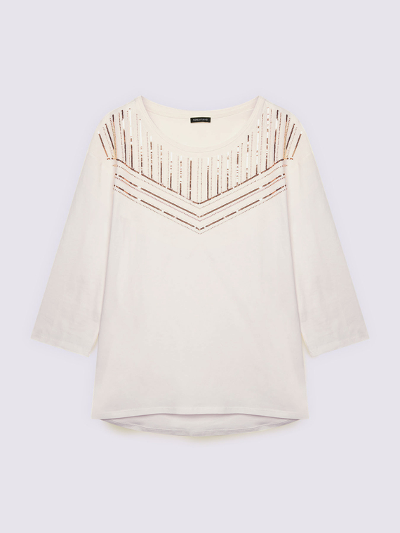 T-Shirt aus Baumwolle mit Pailletten