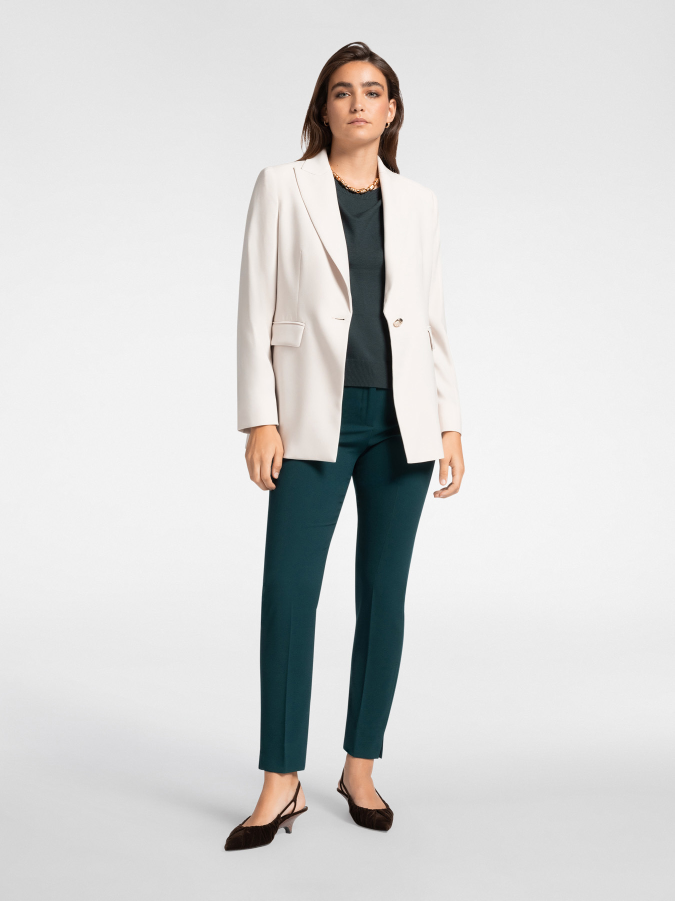 Slim-fit trousers in stretch fabric image number 0
