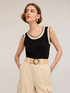 Top with knit borders image number 3
