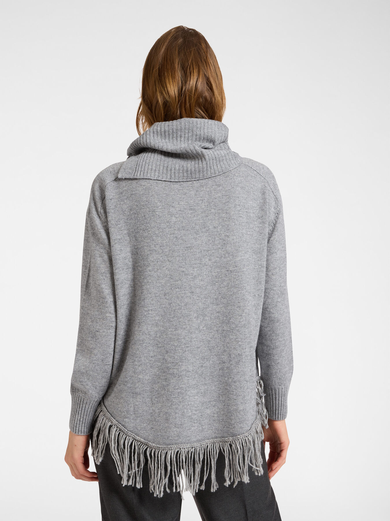 Pull &agrave; franges avec col amovible image number 1