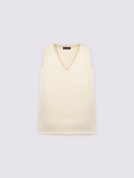 Satin-Top mit V-Ausschnitt