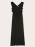Rochie lungă cu margine plisată image number 4