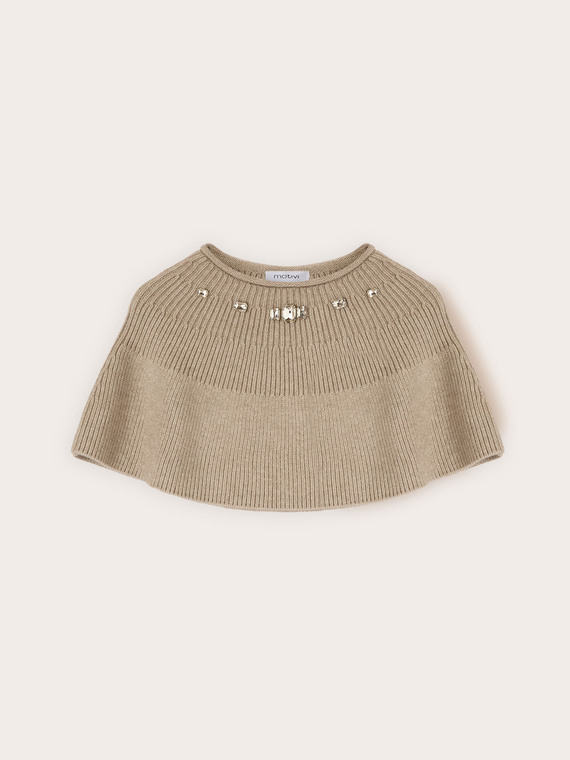 Ribbed knit shrug with stones