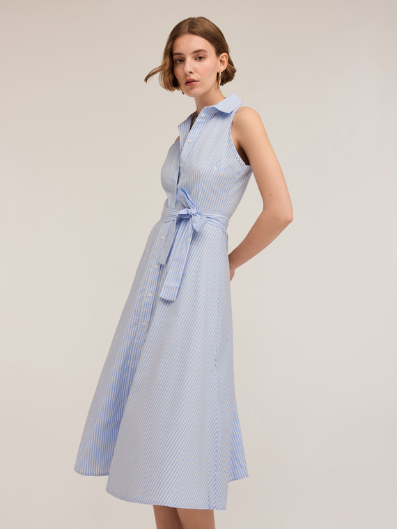 Vestito chemisier in cotone a righe