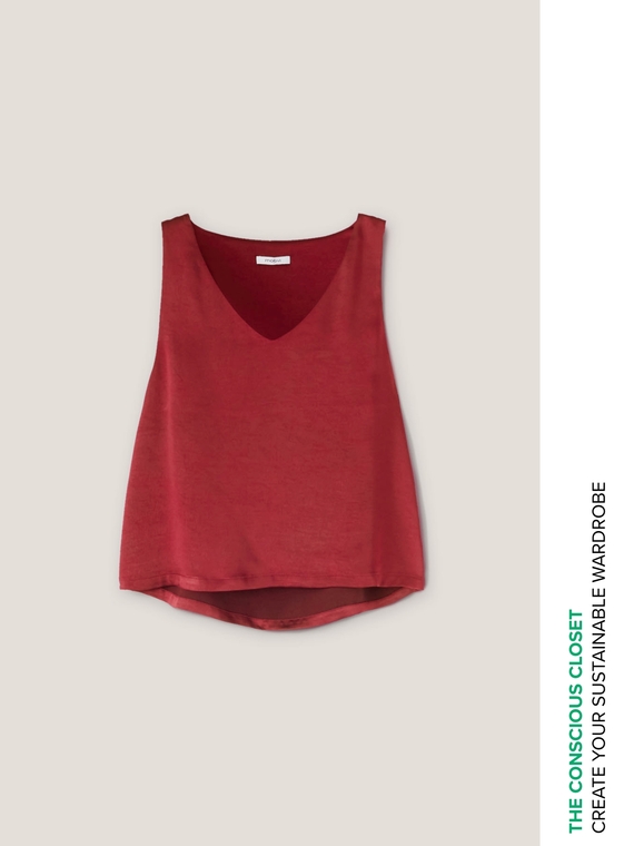 Satin v-neck top