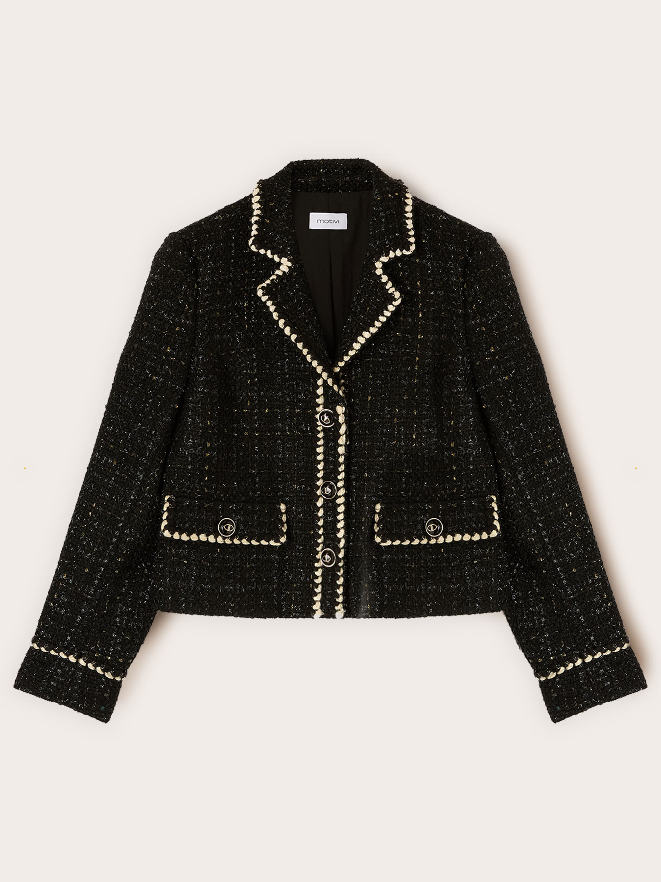 Boucl&eacute;-Jacke mit Bord&uuml;ren image number 4