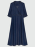 Langes, vorne gekreuztes Kleid mit TENCEL™-Fasern image number 5