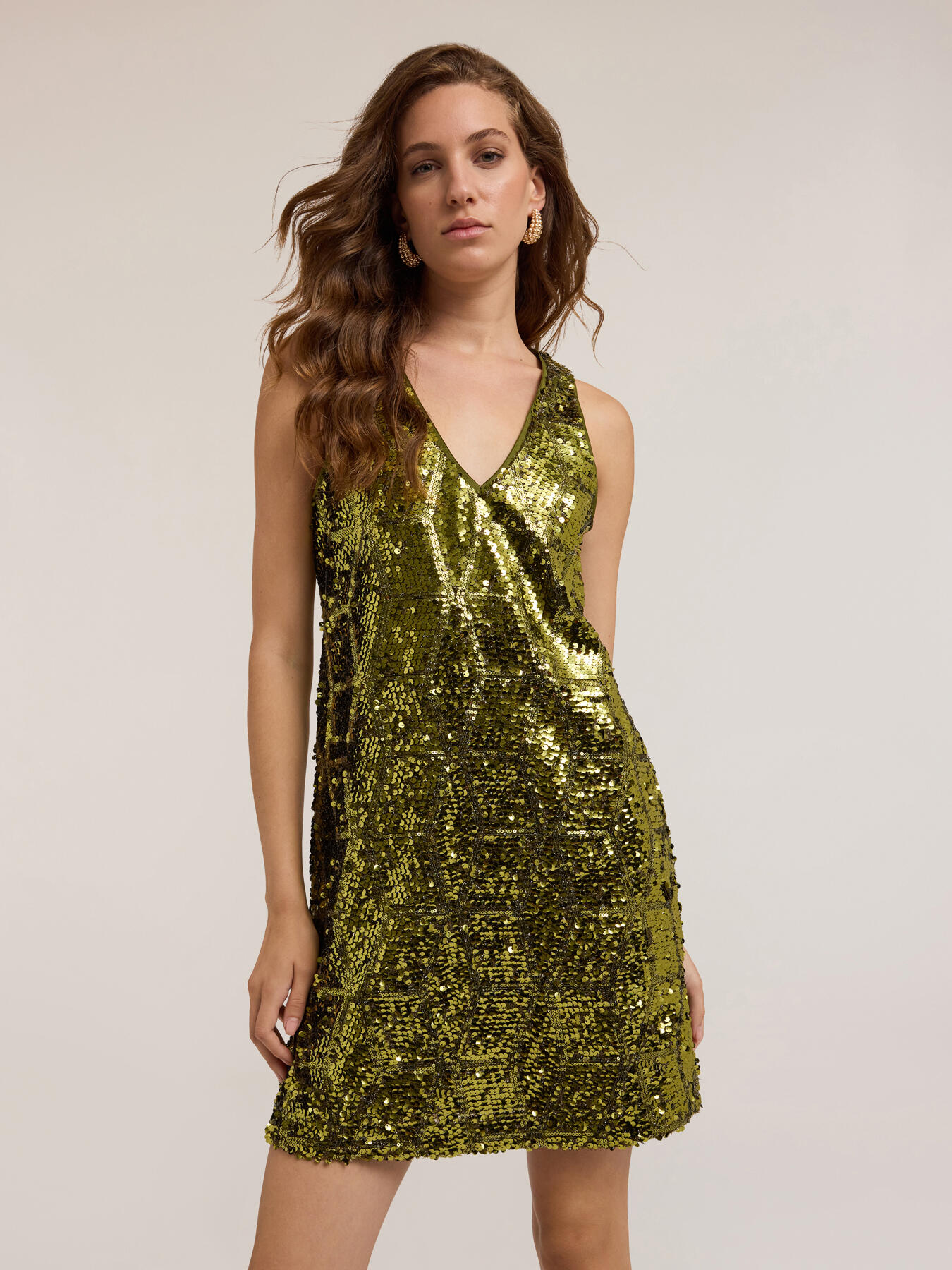 Sequin dress with geometric design image number 0