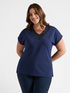 T-shirt with embroidered neckline image number 2