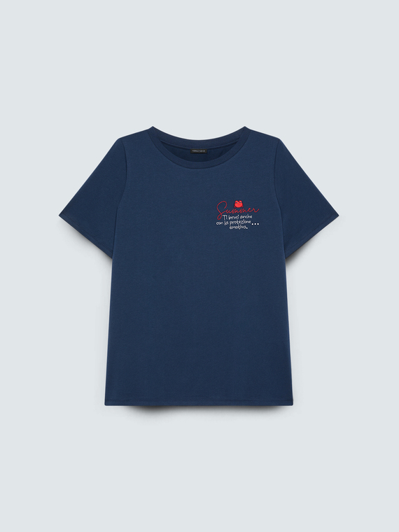 Cotton t-shirt with lettering