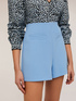 High-waist crepe fabric shorts image number 3
