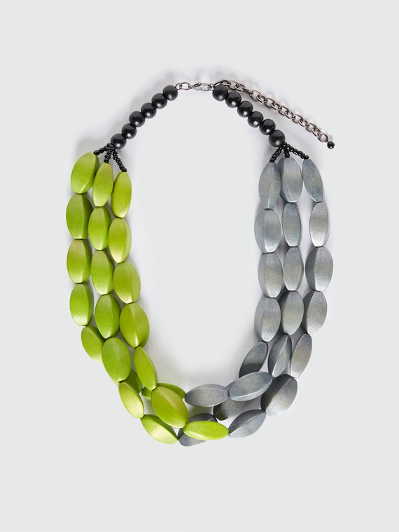 Collana in legno dipinto