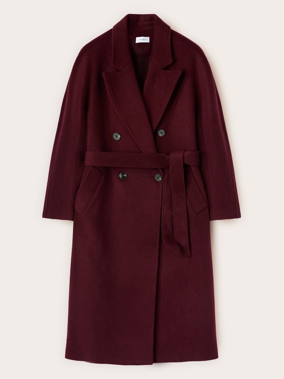 Manteau croisé en drap de laine mélangée