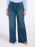 Wide Leg Jeans with rhinestone pinstripes image number 2