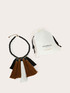 Collana girocollo con perline in legno e pendenti a nappe image number 3