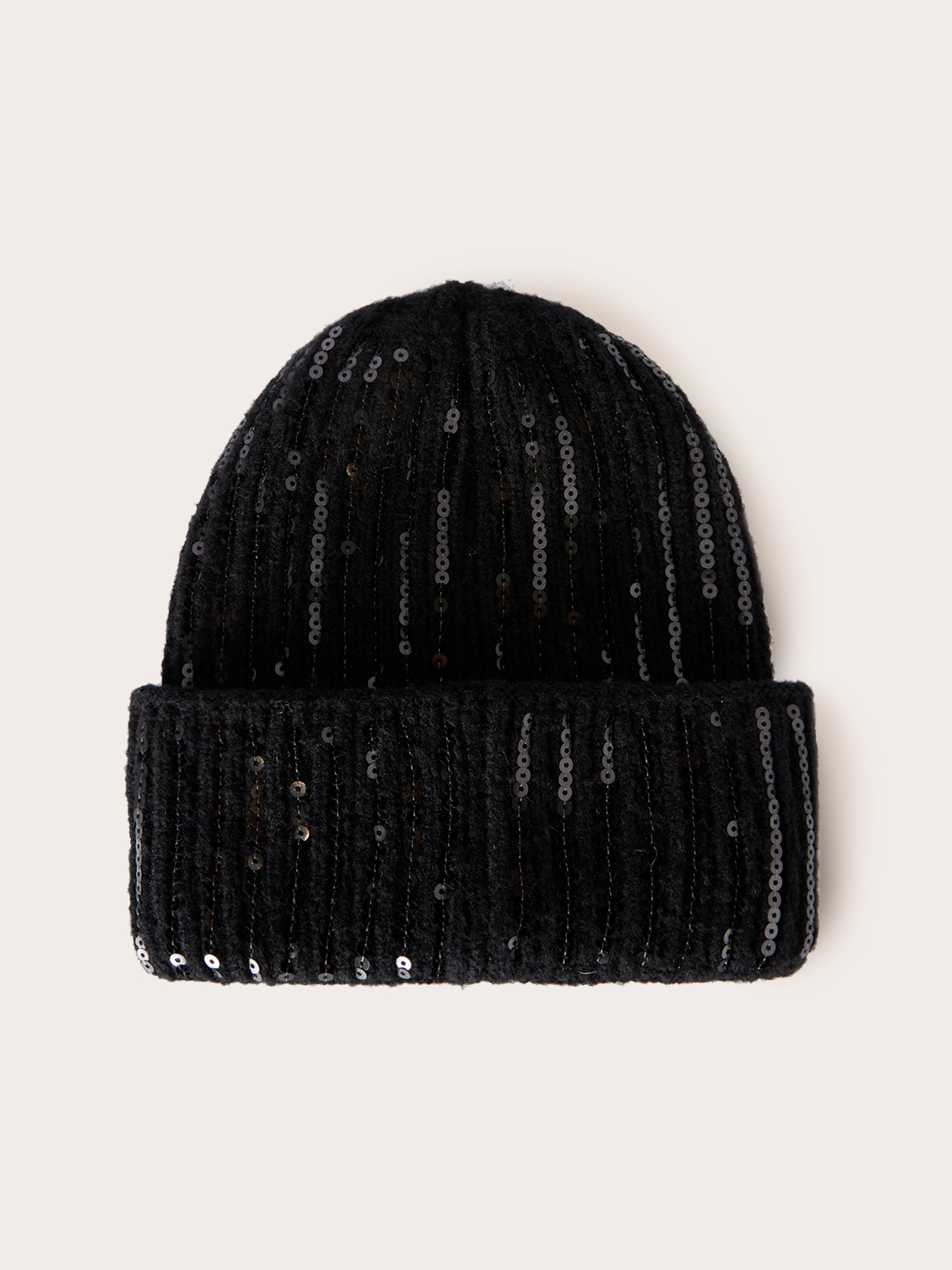 Cappello in maglia con ricamo di paillettes image number 0