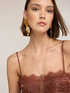 Top din satin jacquard cu dantelă image number 3