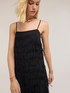 Rochie scurtă din georgette cu franjuri image number 3