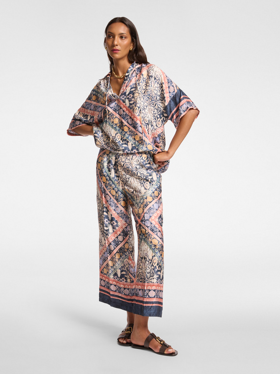 Printed cropped trousers