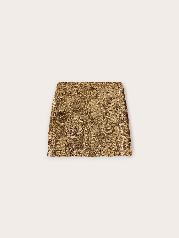Minigonna in paillettes disegno geometrico