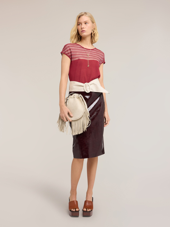 Striped linen blend sweater