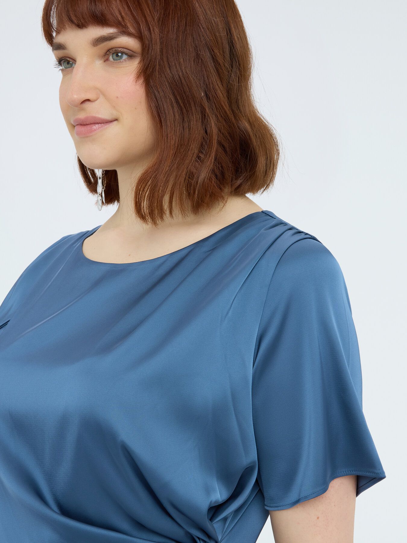 Draped satin dress image number 5