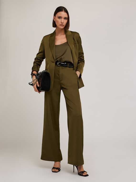 Pantaloni palazzo in raso satin