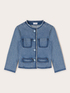 Veste sans col en denim image number 4