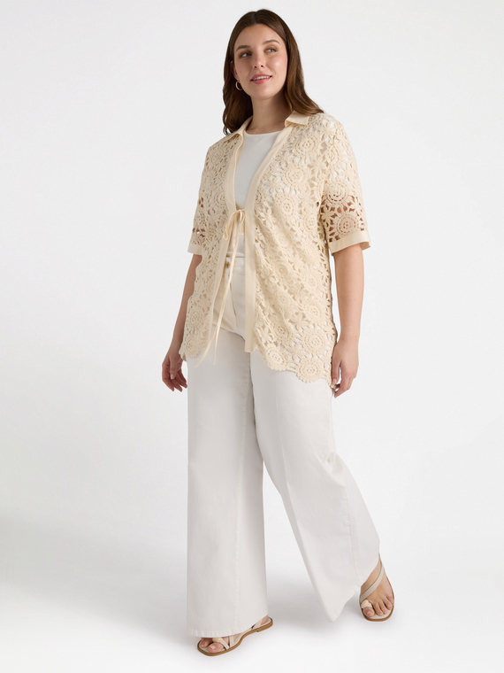 Crochet shirt with laces