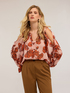 Bluse mit Blumenmuster und weiten Ärmeln image number 3