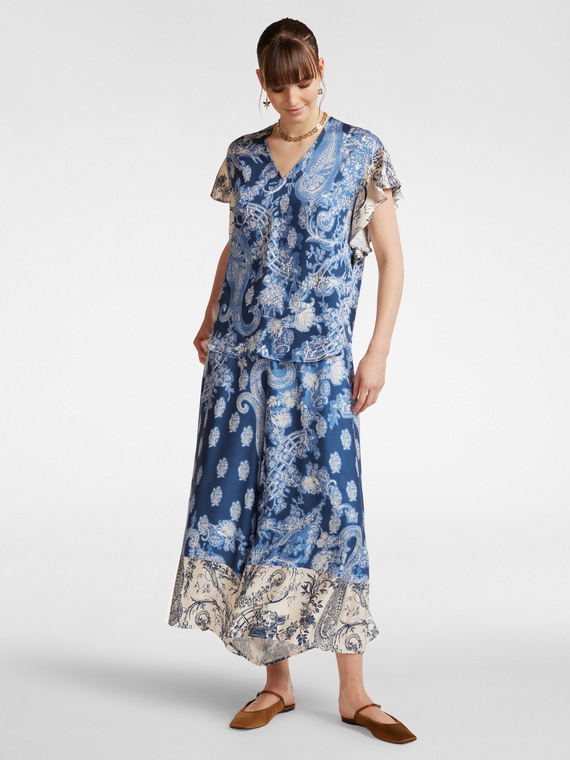 Loose printed trousers