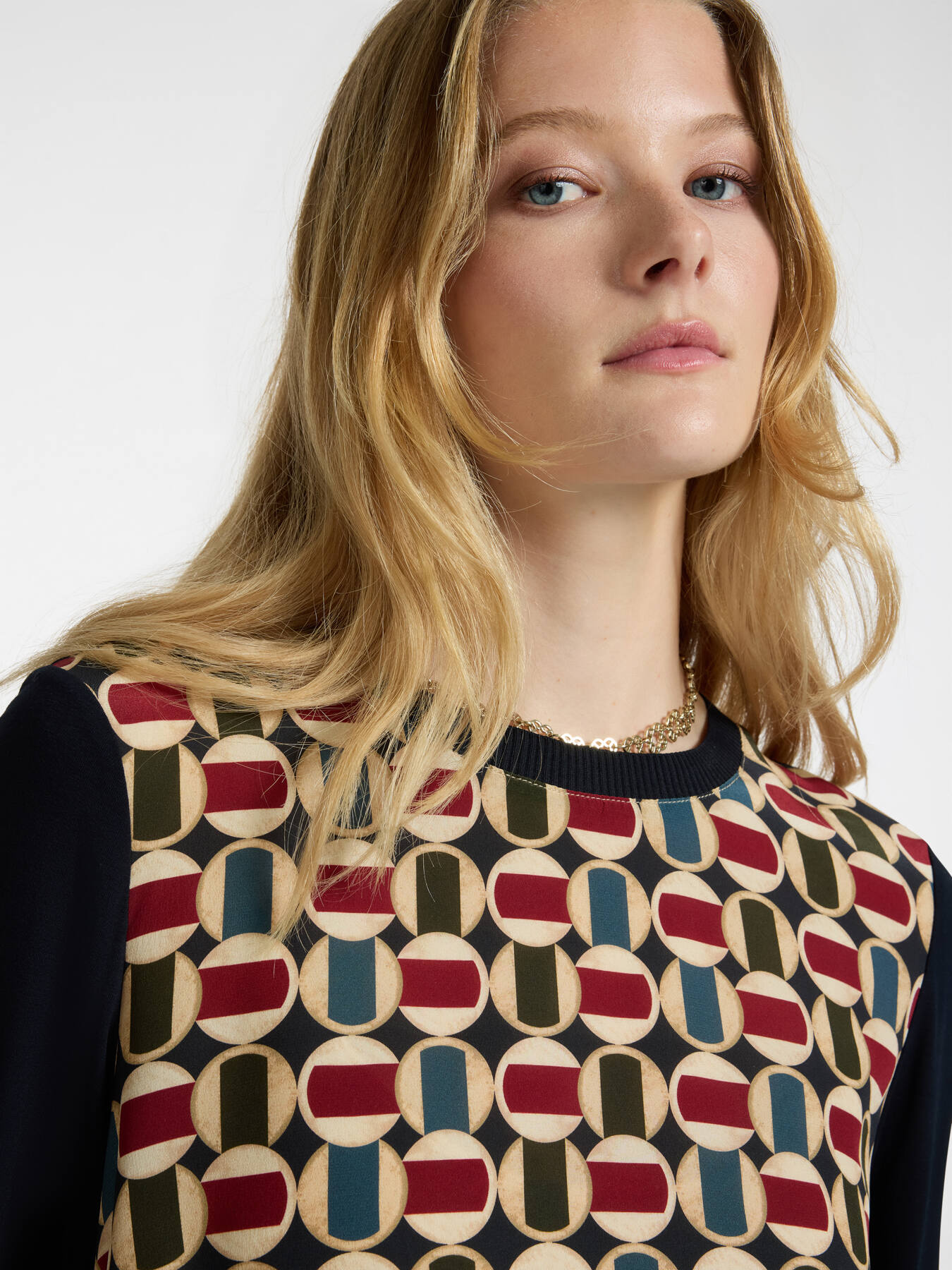 T-shirt with printed silk front image number 3