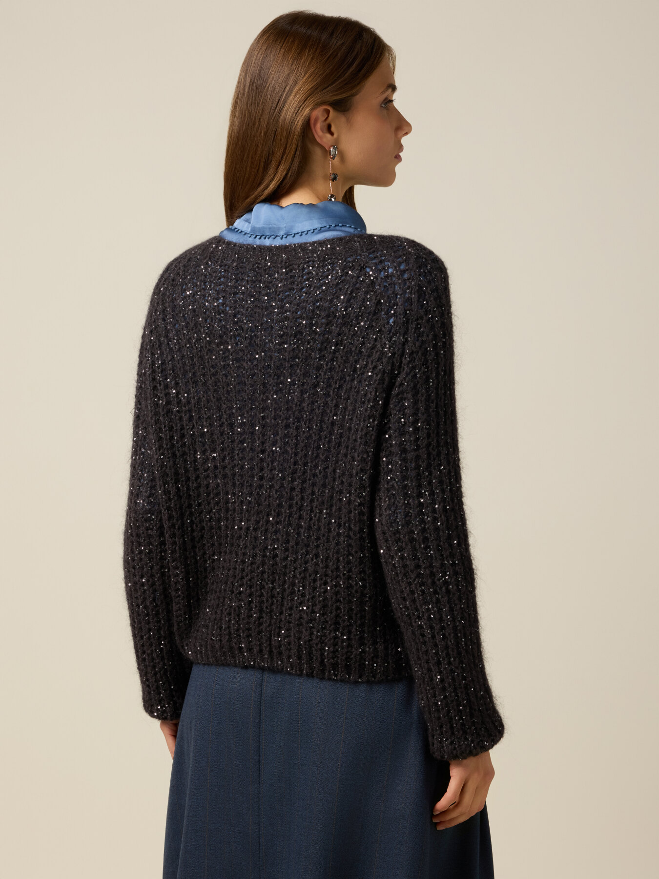 Maglia misto mohair con paillettes image number 1