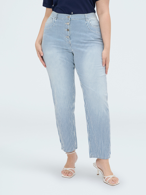 Striped Barrel Jeans
