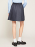 Short pleated denim-effect skirt image number 1