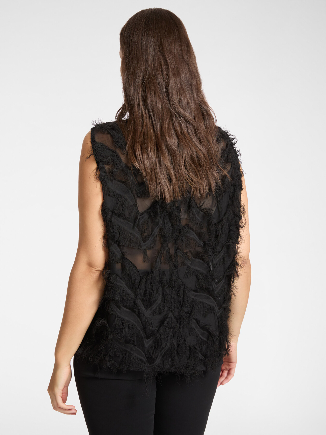 Georgette top with fringes image number 1