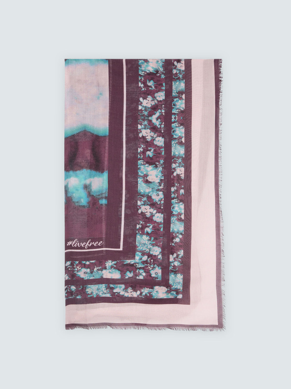 Foulard largo en mezcla de viscosa con estampado