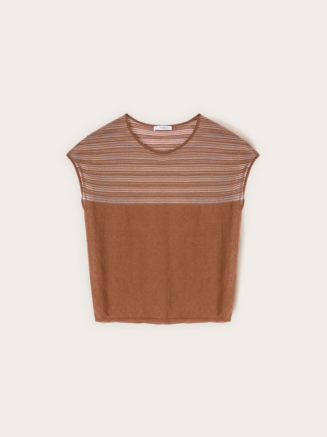 Maglia a righe in misto lino image number 4