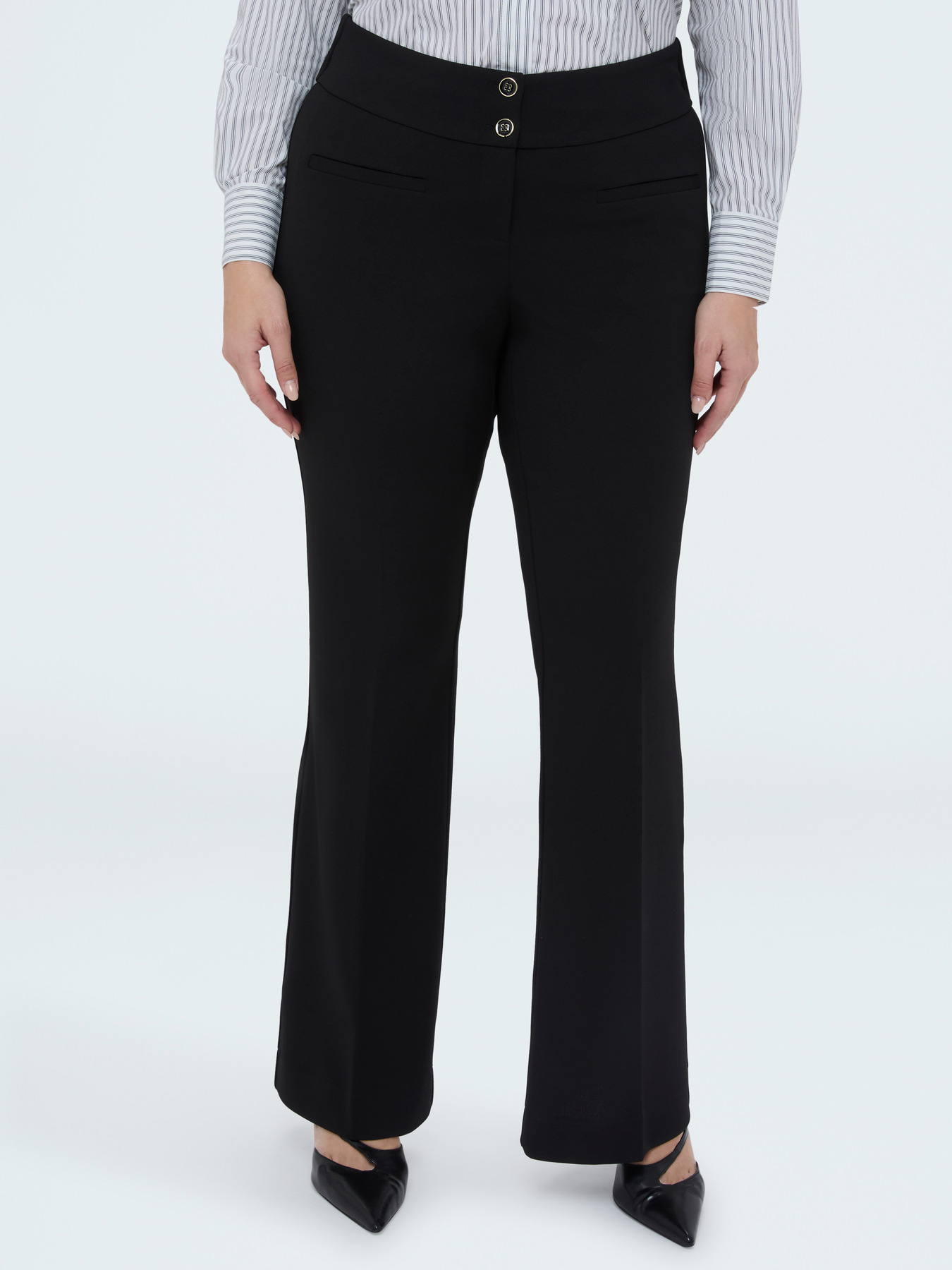 Pantaloni Flare in tessuto stretch image number 2
