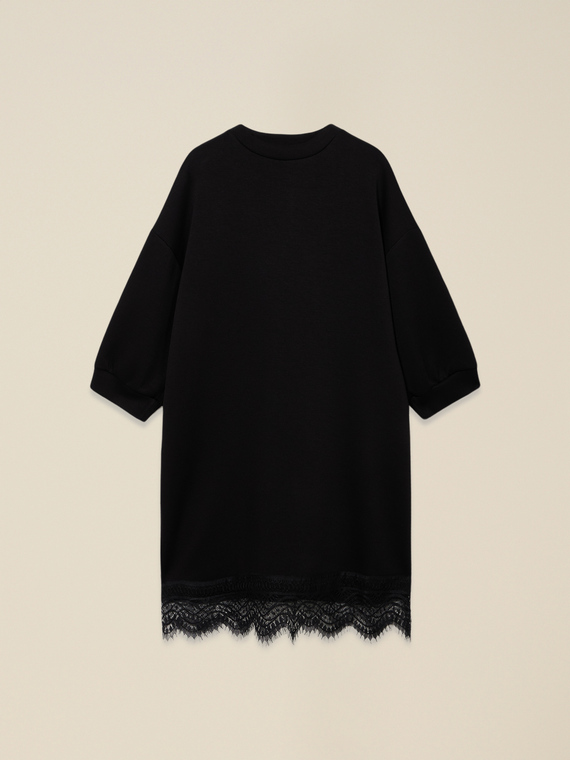 Vestito in tessuto scuba e pizzo