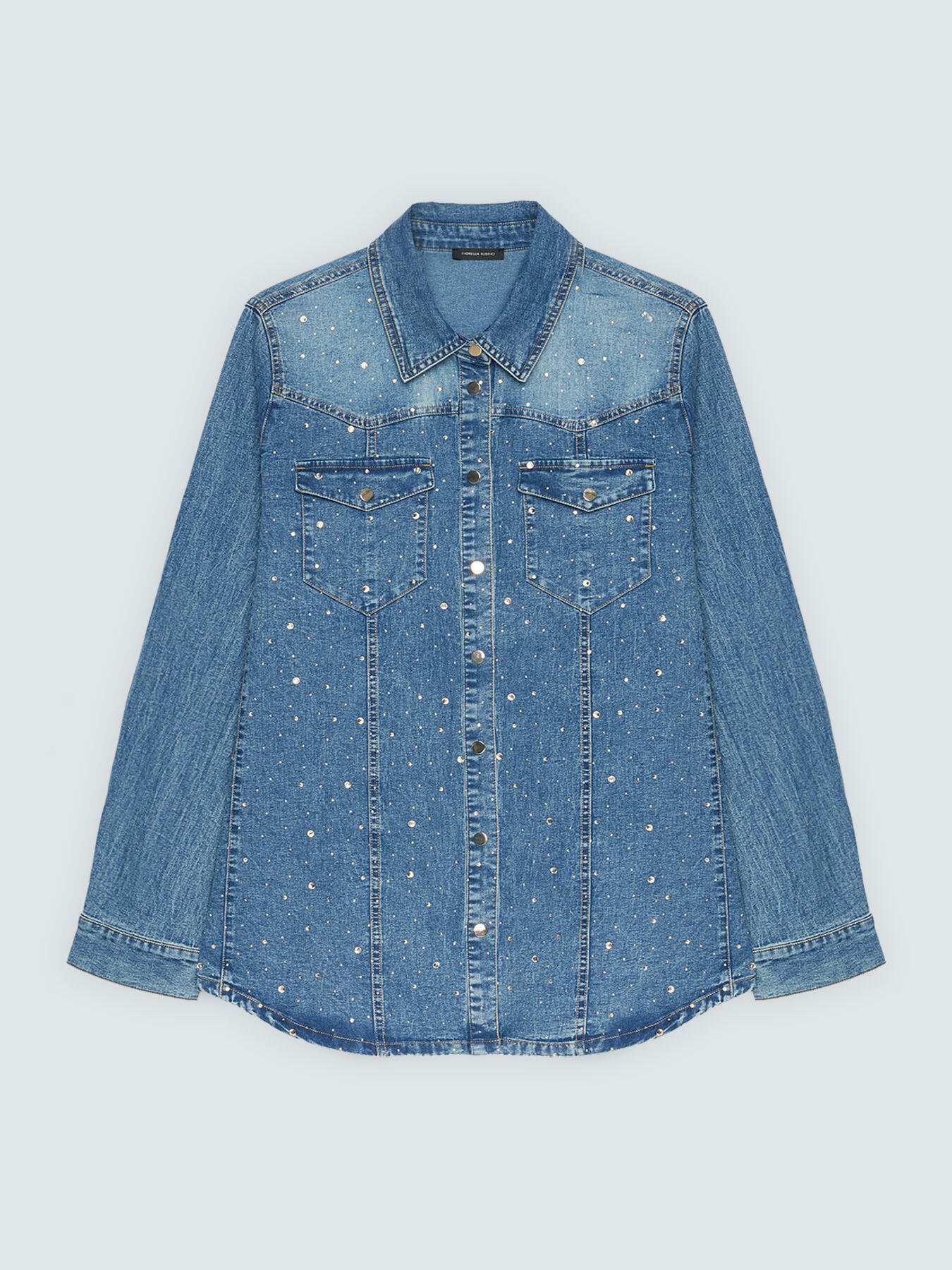 Camicia in denim con punti luce image number 5