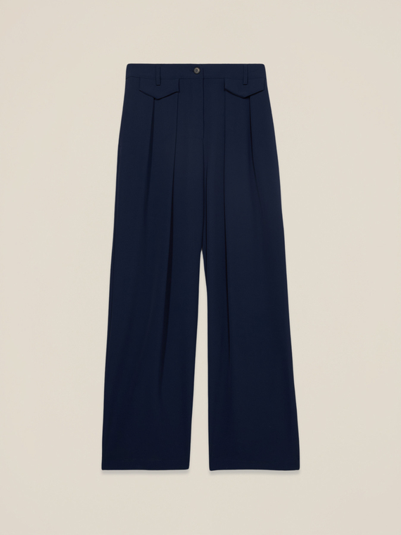 Palazzo pants in fluid fabric
