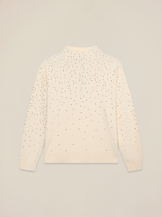 Maglia dolcevita con cristalli