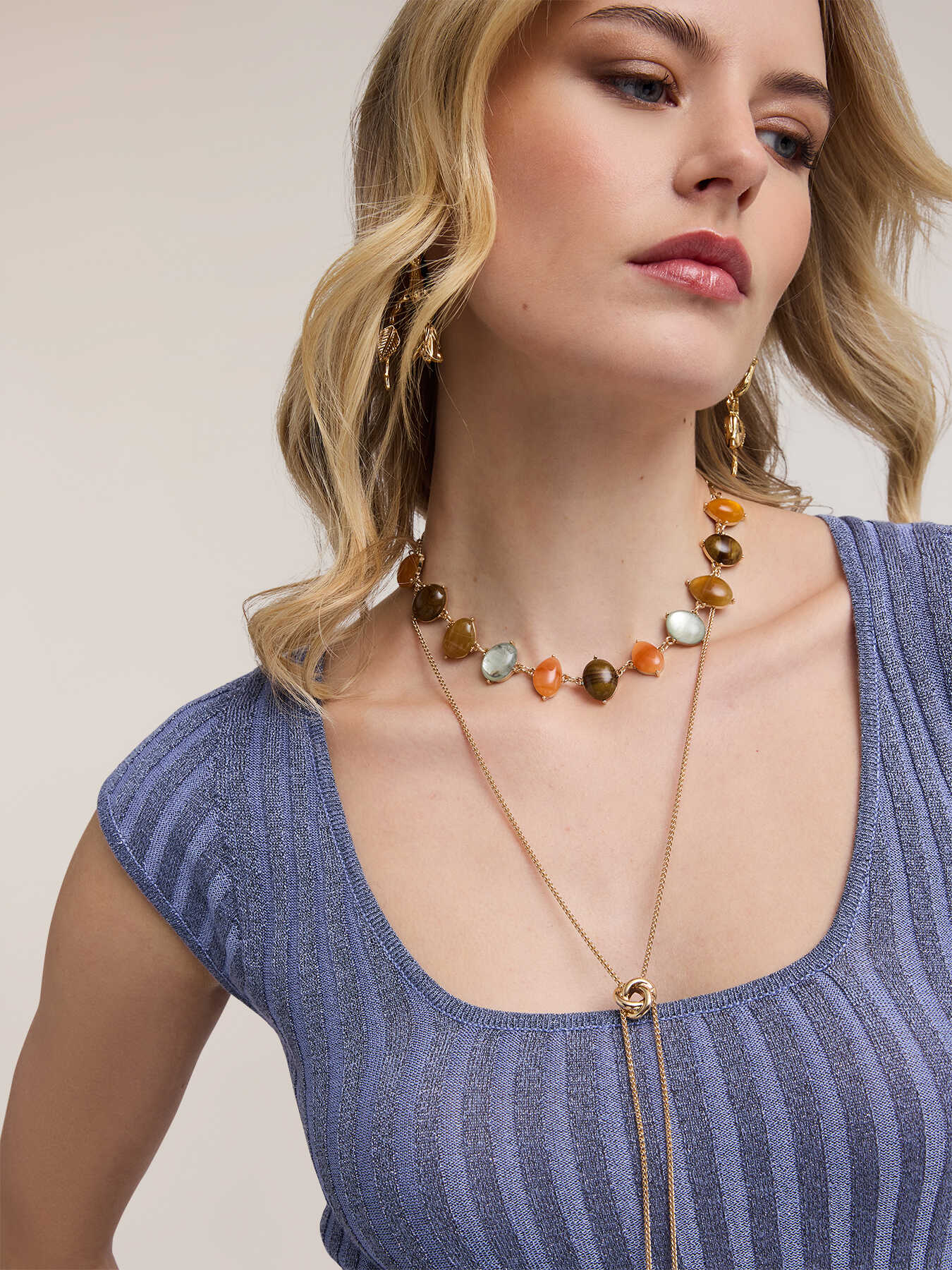 Slim-fit ribbed lurex knitwear image number 2