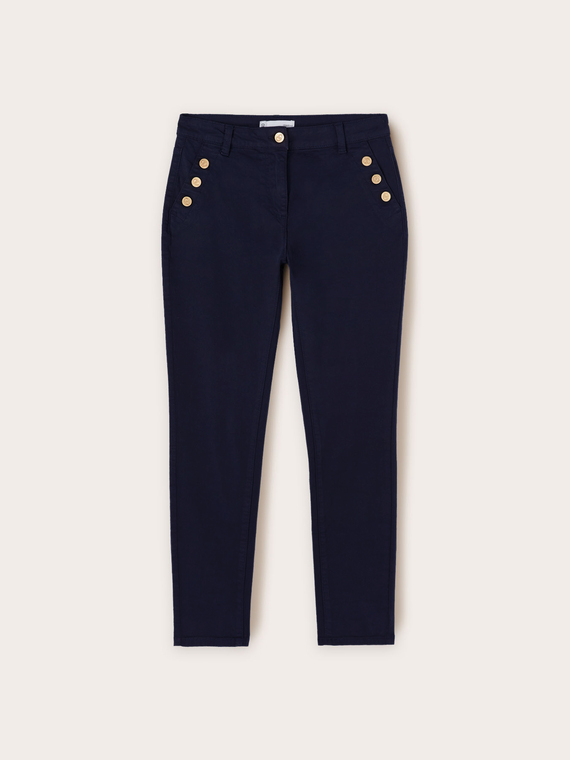 Pantalon regular avec des boutons métalliques