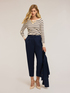 Boat neck top in flat rib knit image number 2
