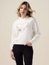 Knitted sweatshirt with jewel embroidery image number 0