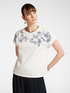 T-shirt with floral embroidery image number 0